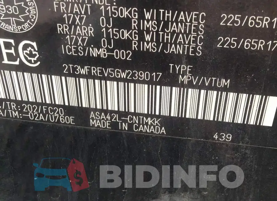 2T3WFREV5GW239017 Photo# 9