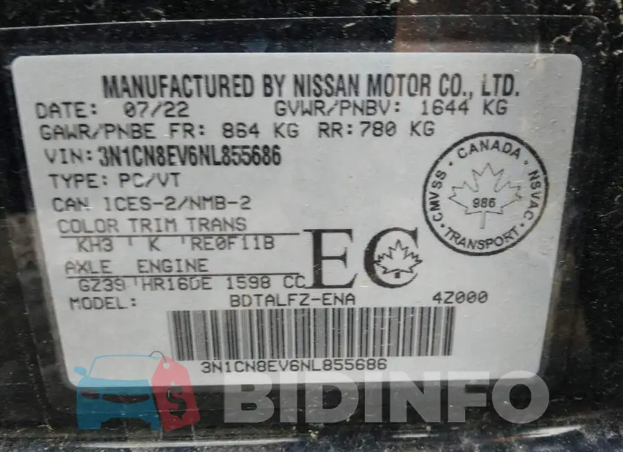 3N1CN8EV6NL855686 Photo# 9