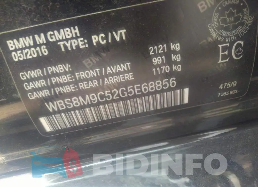 WBS8M9C52G5E68856 Photo# 9