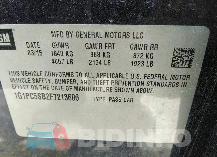 1G1PC5SB2F7213686 Photo# 9
