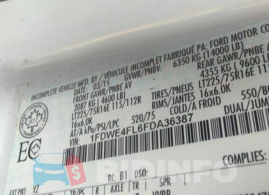 1FDWE4FL6FDA36387 Photo# 9