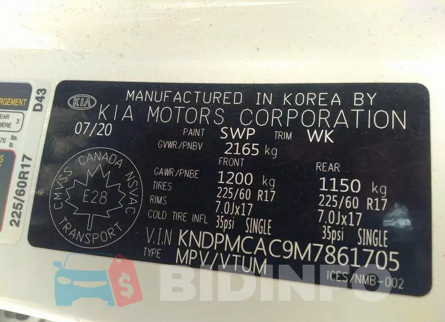 KNDPMCAC9M7861705 Photo# 9