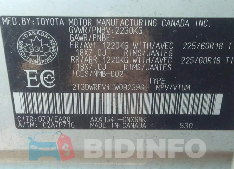 2T3DWRFV4LW092396 Photo# 9