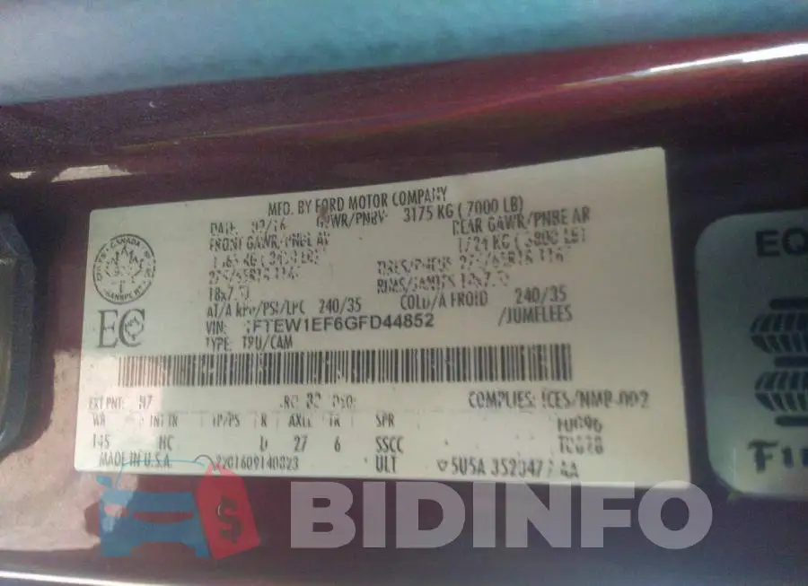 1FTEW1EF6GFD44852 Photo# 9