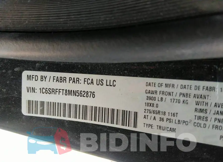 1C6SRFFT8MN562876 Photo# 9