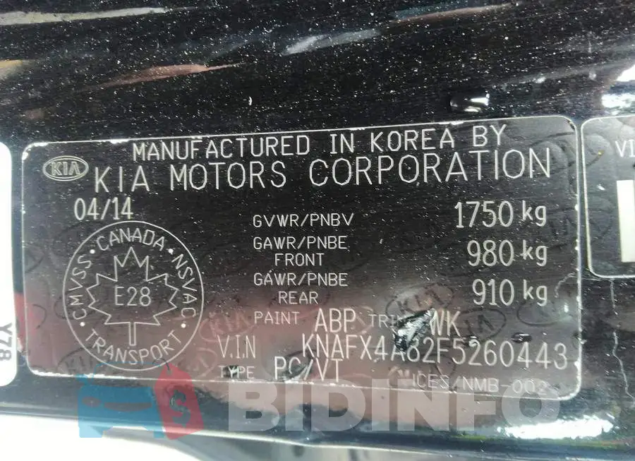 KNAFX4A82F5260443 Photo# 9