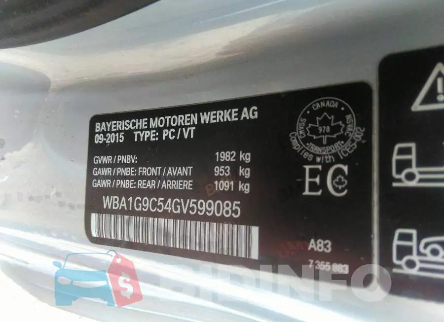 WBA1G9C54GV599085 Photo# 9