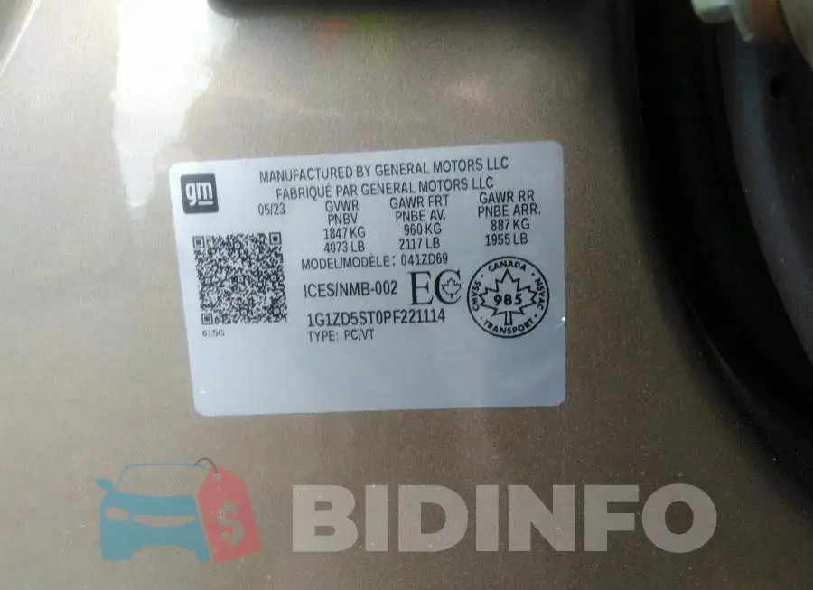 1G1ZD5ST0PF221114 Photo# 9