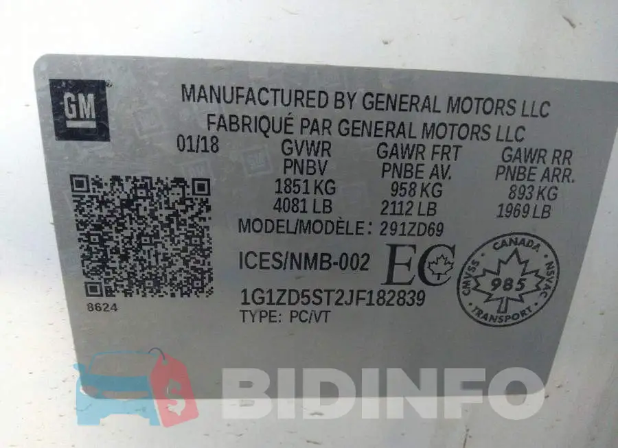 1G1ZD5ST2JF182839 Photo# 9