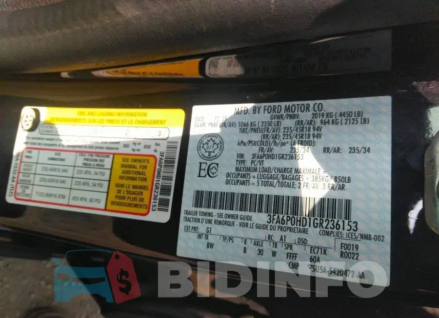 3FA6P0HD1GR236153 Photo# 9