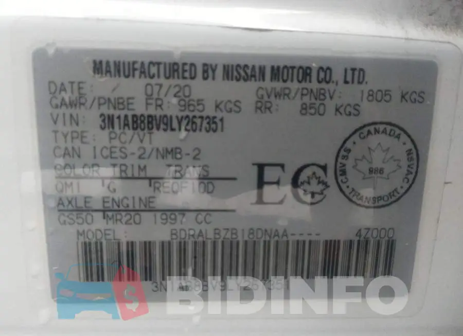 3N1AB8BV9LY267351 Photo# 9