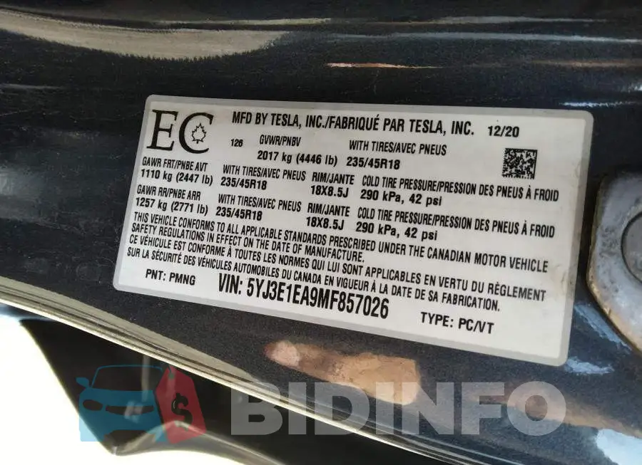 5YJ3E1EA9MF857026 Photo# 9