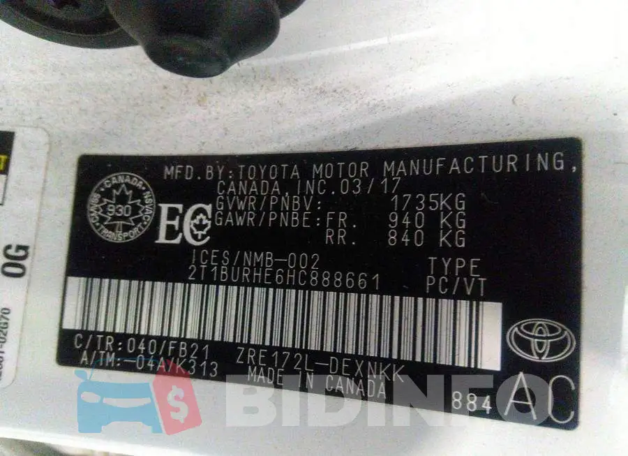 2T1BURHE6HC888661 Photo# 9