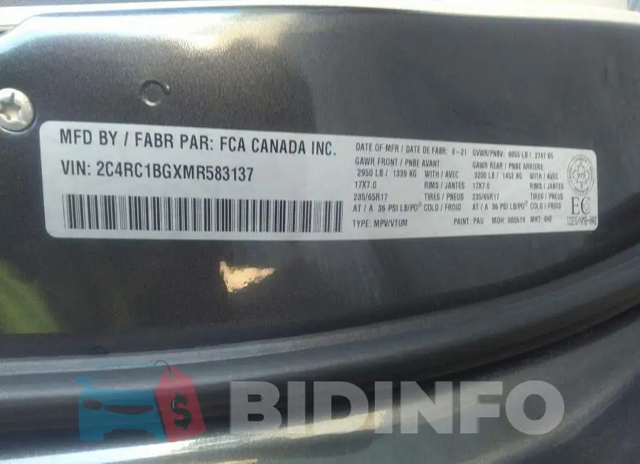 2C4RC1BGXMR583137 Photo# 9