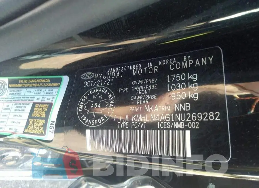 KMHLN4AG1NU269282 Photo# 9 KMHLN4AG1NU269282 Photo# 9