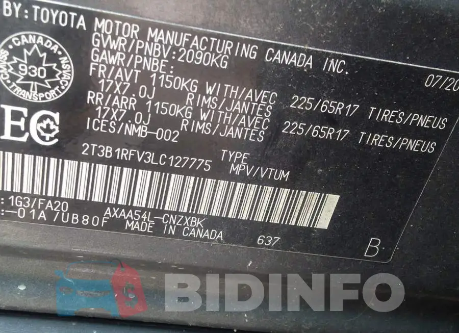 2T3B1RFV3LC127775 Photo# 9