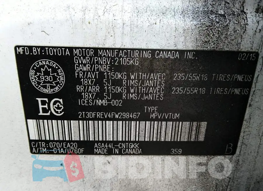 2T3DFREV4FW298467 Photo# 9