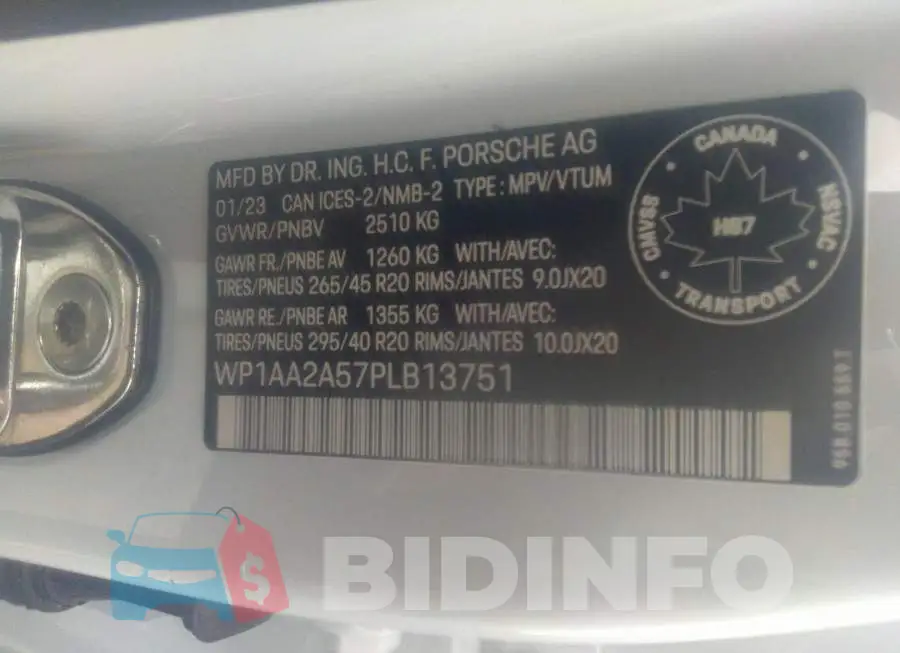 WP1AA2A57PLB13751 Photo# 9