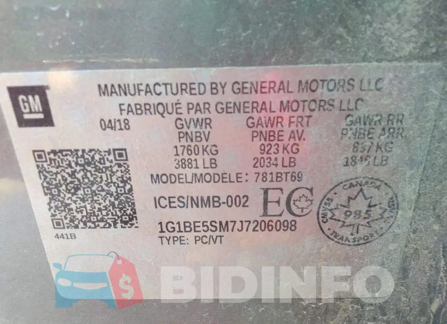 1G1BE5SM7J7206098 Photo# 9