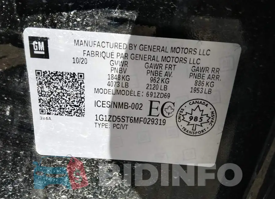 1G1ZD5ST6MF029319 Photo# 9