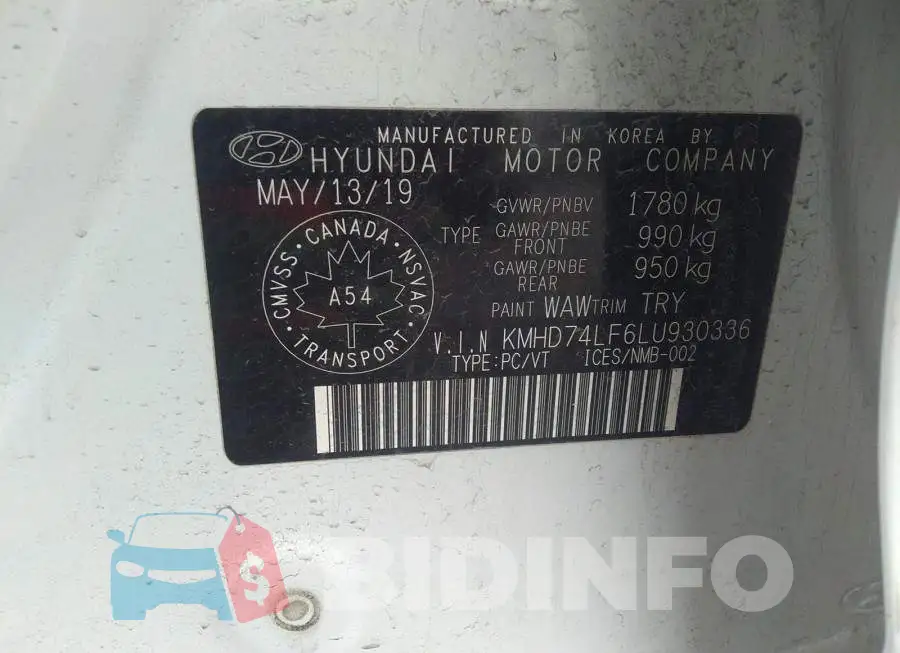 KMHD74LF6LU930336 Photo# 9