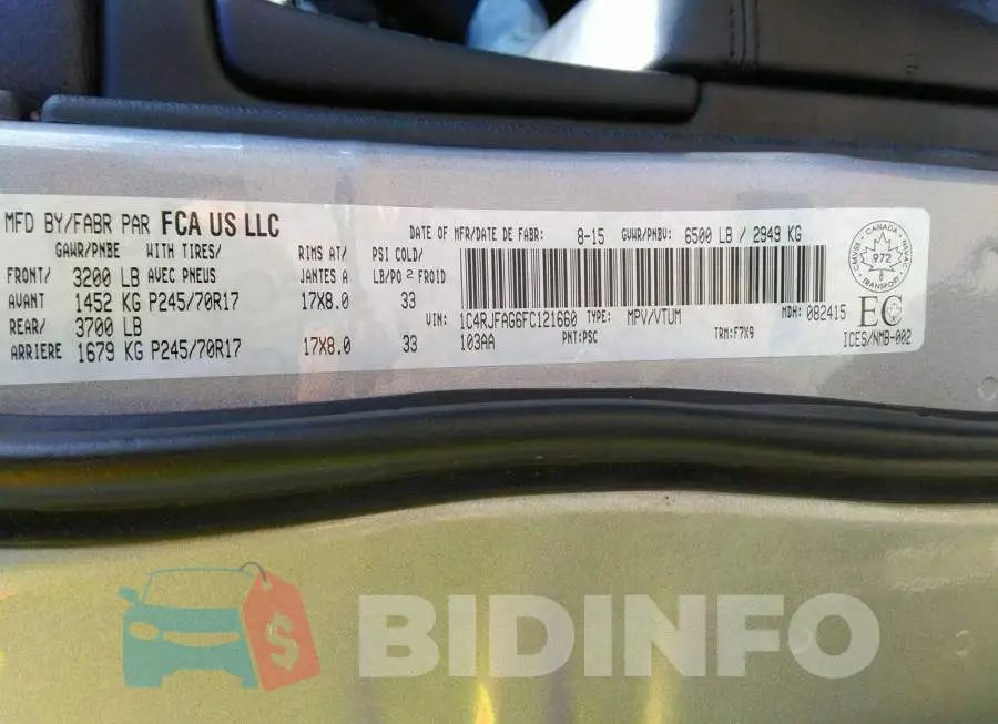 1C4RJFAG6FC121660 Photo# 9