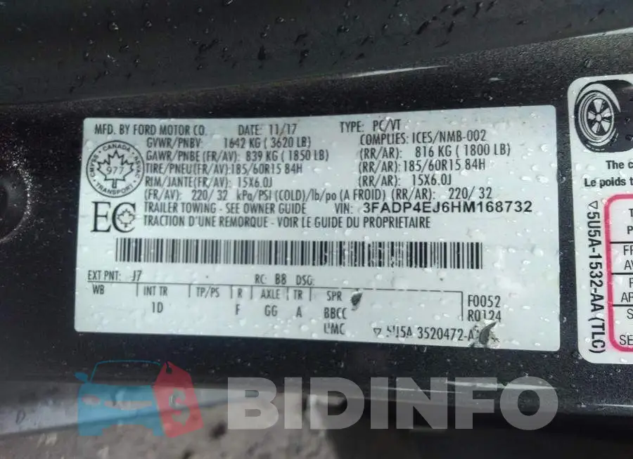 3FADP4EJ6HM168732 Photo# 9