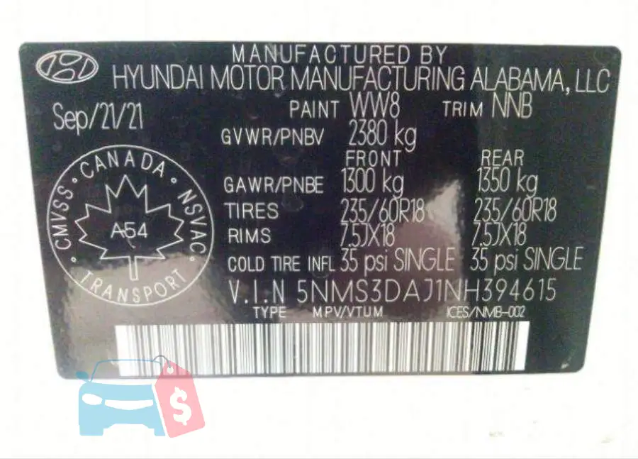 5NMS3DAJ1NH394615 Photo# 10