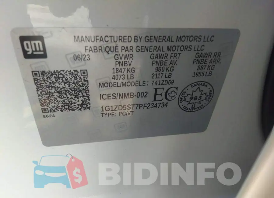1G1ZD5ST7PF234734 Photo# 9