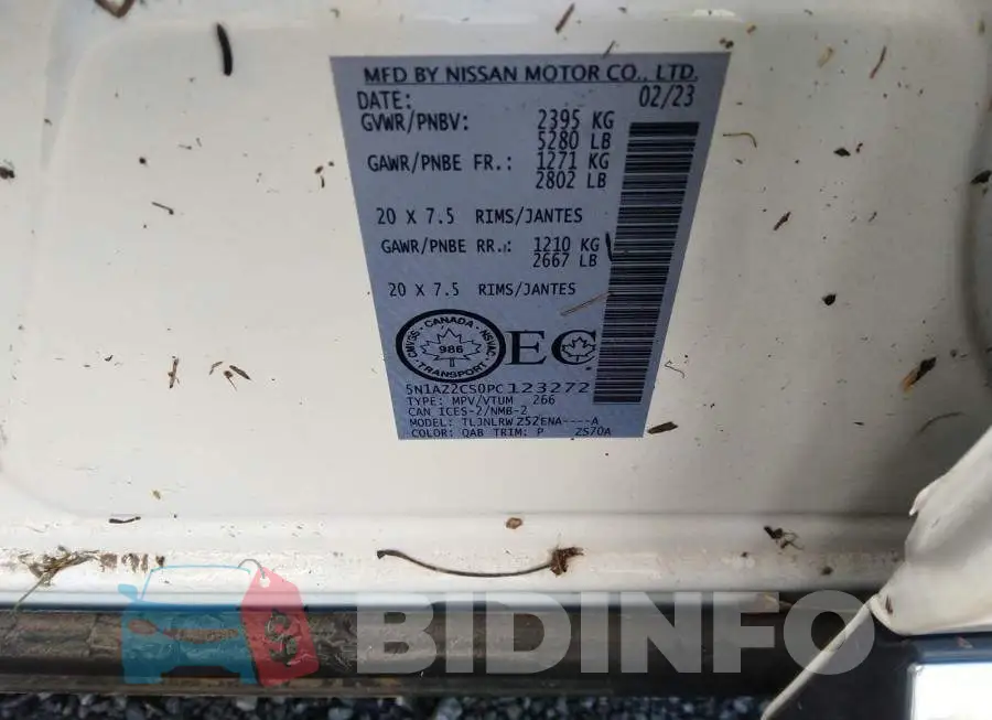 5N1AZ2CS0PC123272 Photo# 9