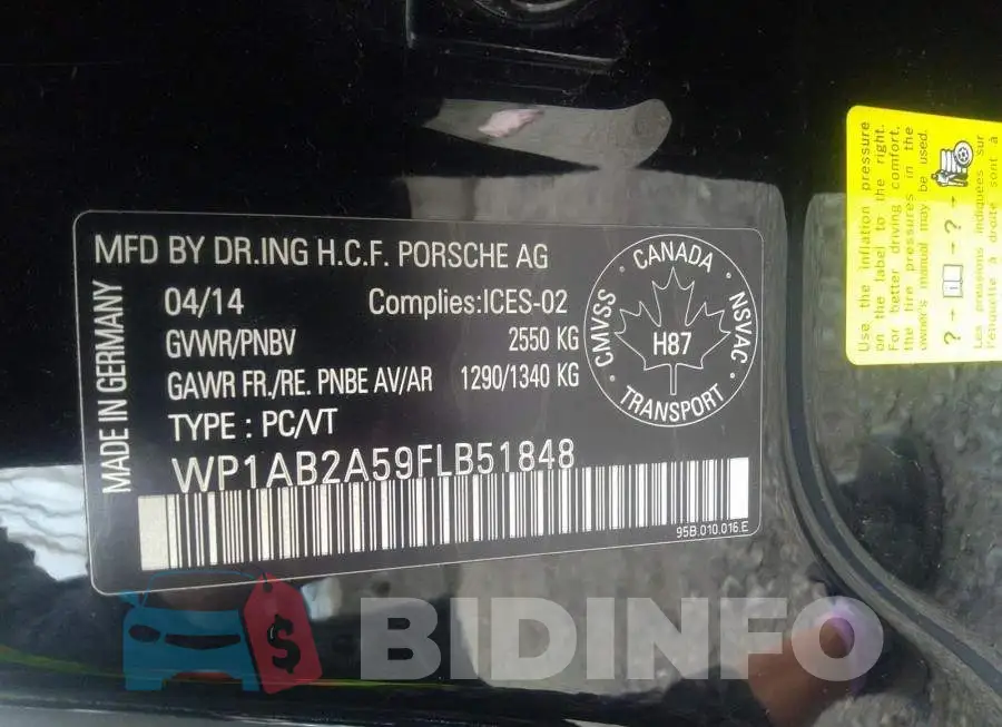 WP1AB2A59FLB51848 Photo# 9