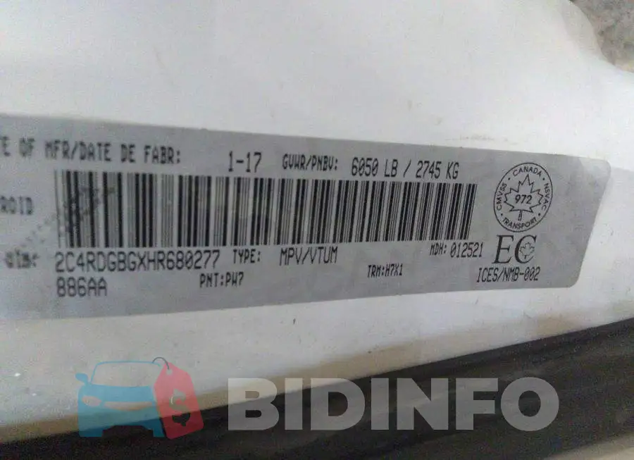 2C4RDGBGXHR680277 Photo# 9