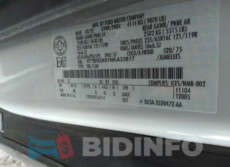 1FTBR2X81NKA33817 Photo# 9