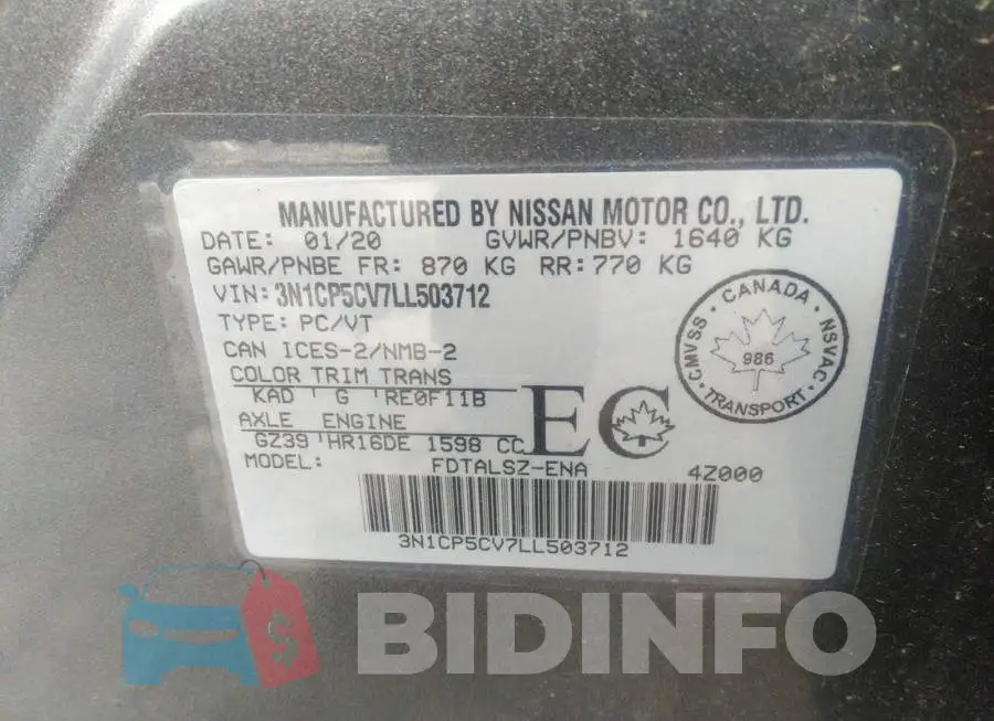 3N1CP5CV7LL503712 Photo# 9