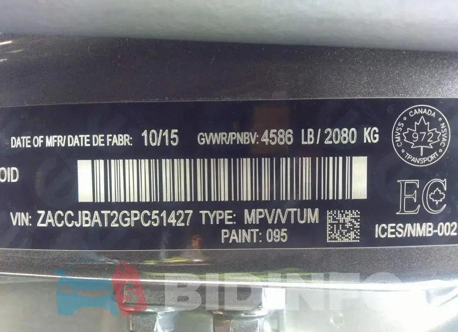 ZACCJBAT2GPC51427 Photo# 9