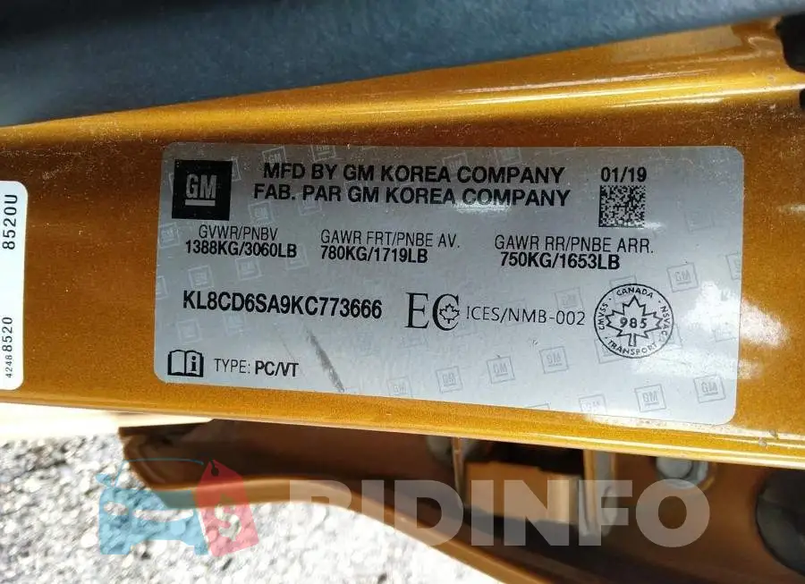 KL8CD6SA9KC773666 Photo# 9
