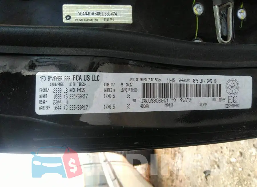 1C4NJDAB8GD630474 Photo# 9