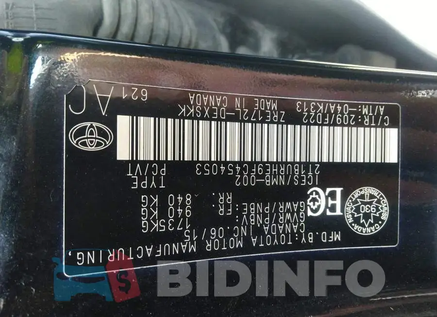 2T1BURHE9FC454053 Photo# 9
