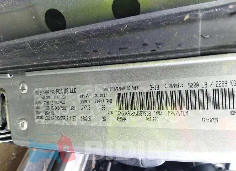 1C4GJXAG2KW597958 Photo# 9
