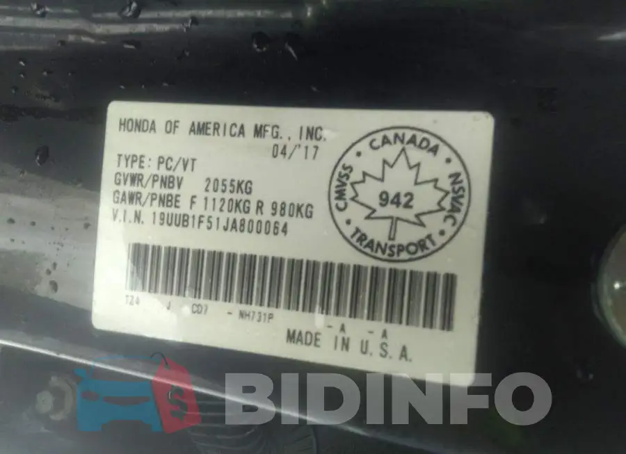 19UUB1F51JA800064 Photo# 9
