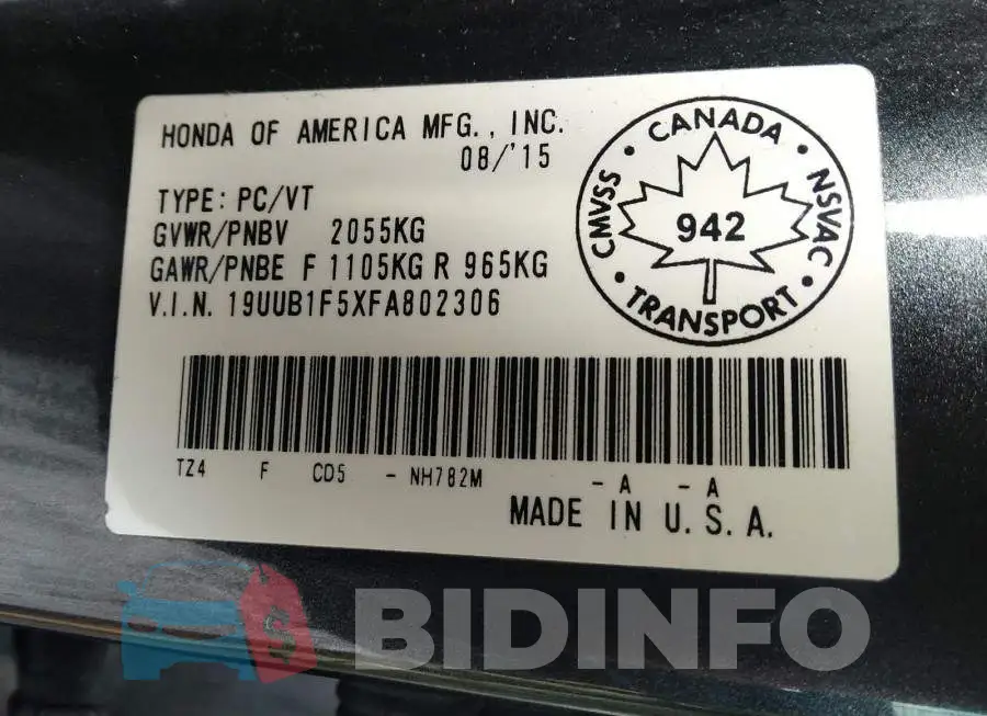 19UUB1F5XFA802306 Photo# 9