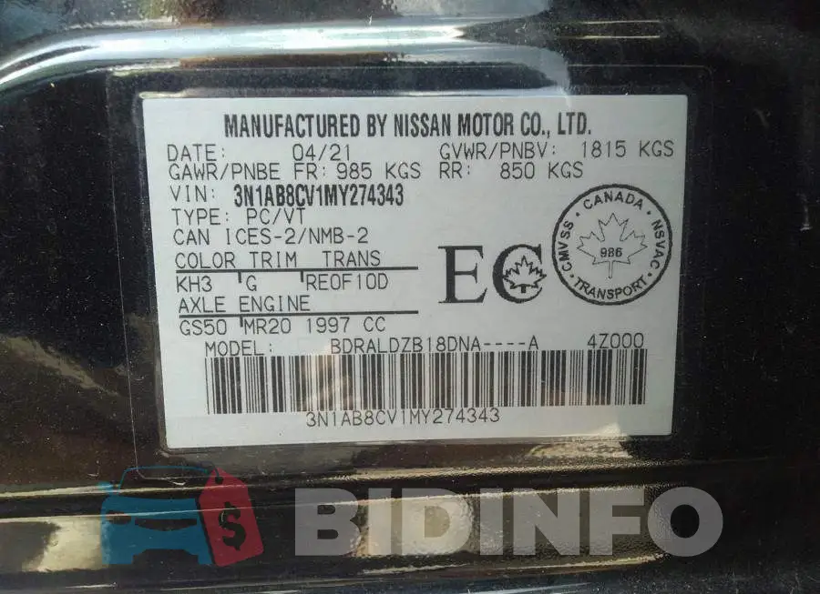 3N1AB8CV1MY274343 Photo# 9