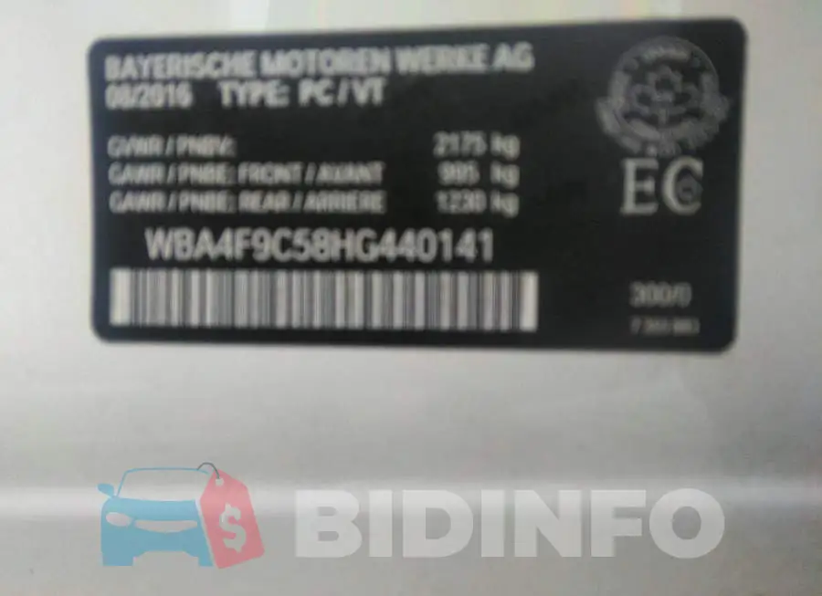 WBA4F9C58HG440141 Photo# 9