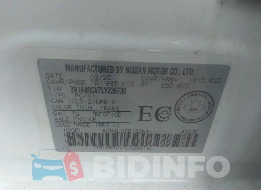 3N1AB8CV7LY236730 Photo# 9