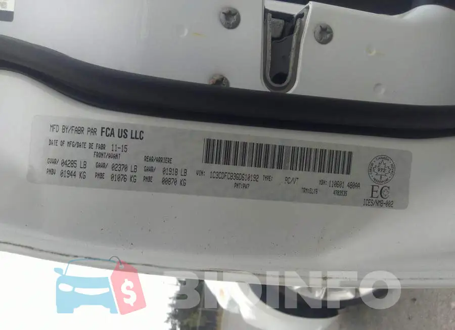1C3CDFCB3GD610192 Photo# 9