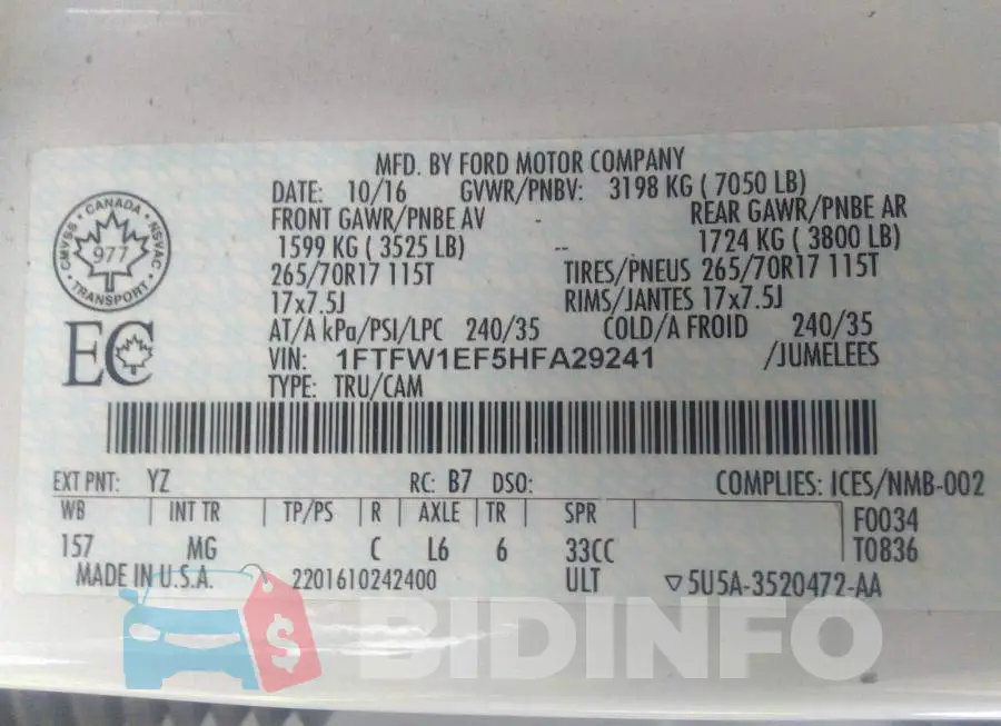 1FTFW1EF5HFA29241 Photo# 9