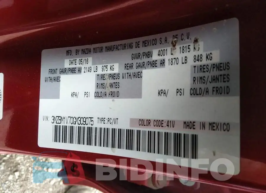 3MZBM1V70GM309075 Photo# 9