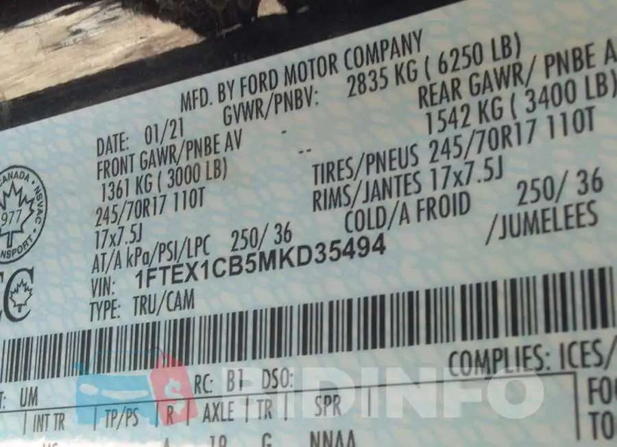 1FTEX1CB5MKD35494 Photo# 9