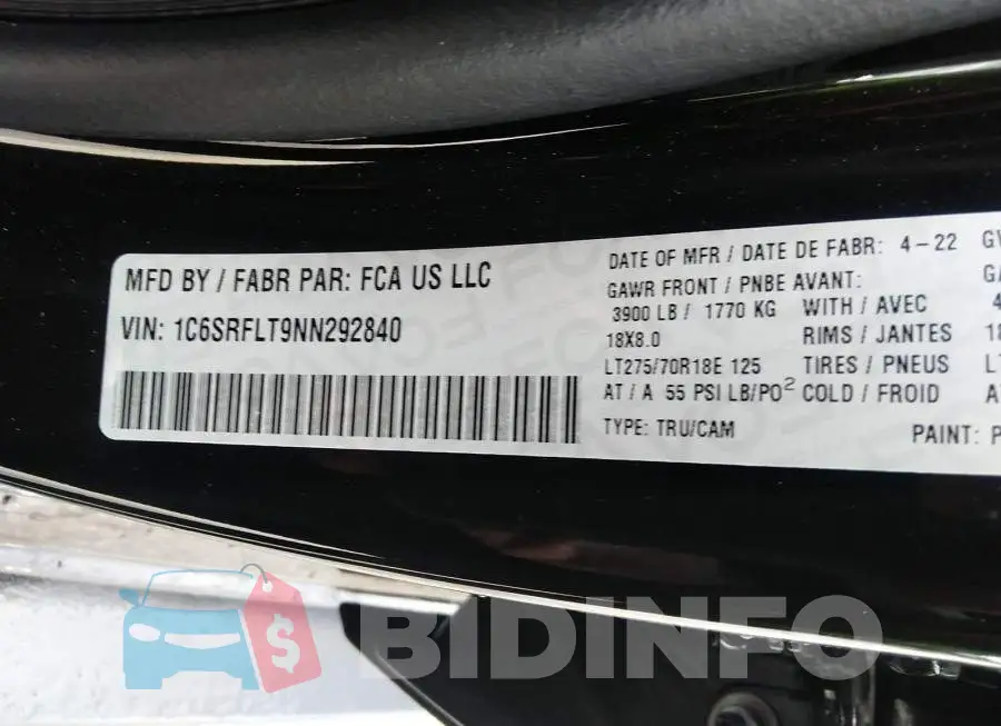 1C6SRFLT9NN292840 Photo# 9