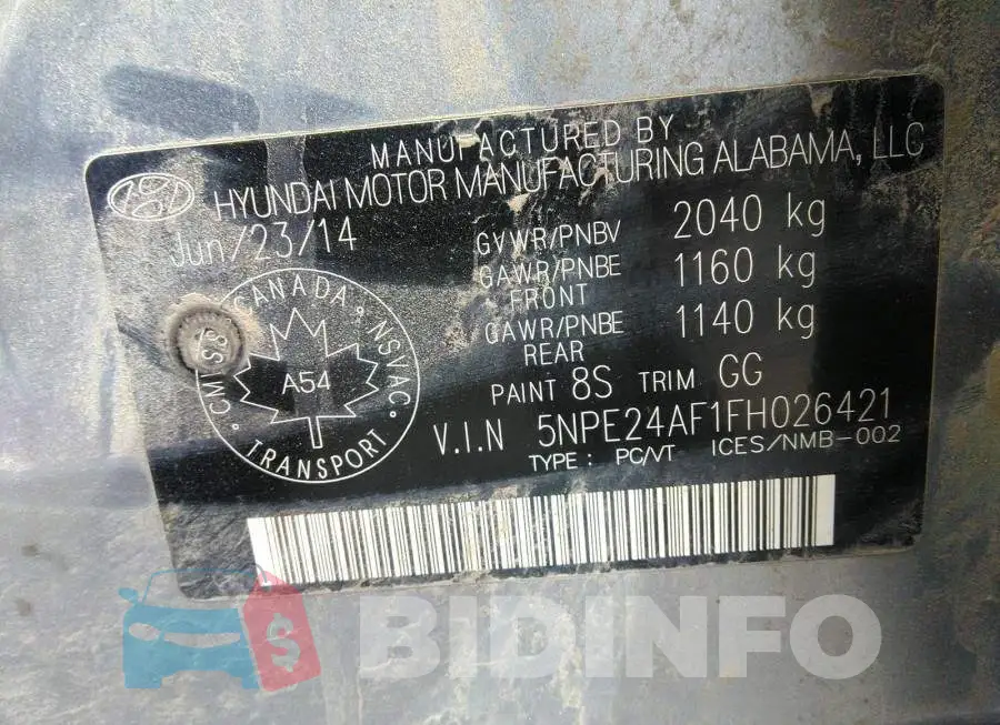 5NPE24AF1FH026421 Photo# 10